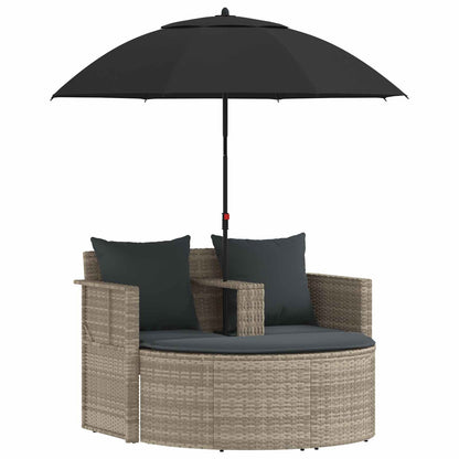 Tuinbankstel 8 pcs Licht Grijs en Donker Grijs poly rattan