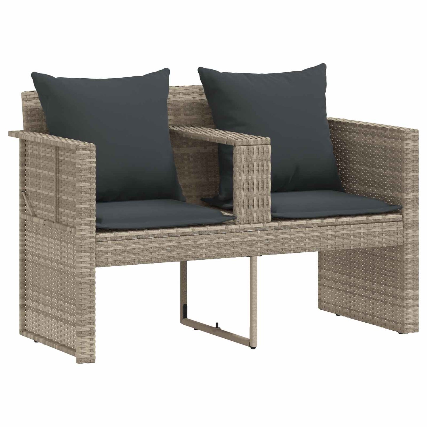 Tuinbankstel 8 pcs Licht Grijs en Donker Grijs poly rattan