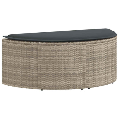 Tuinbankstel 8 pcs Licht Grijs en Donker Grijs poly rattan