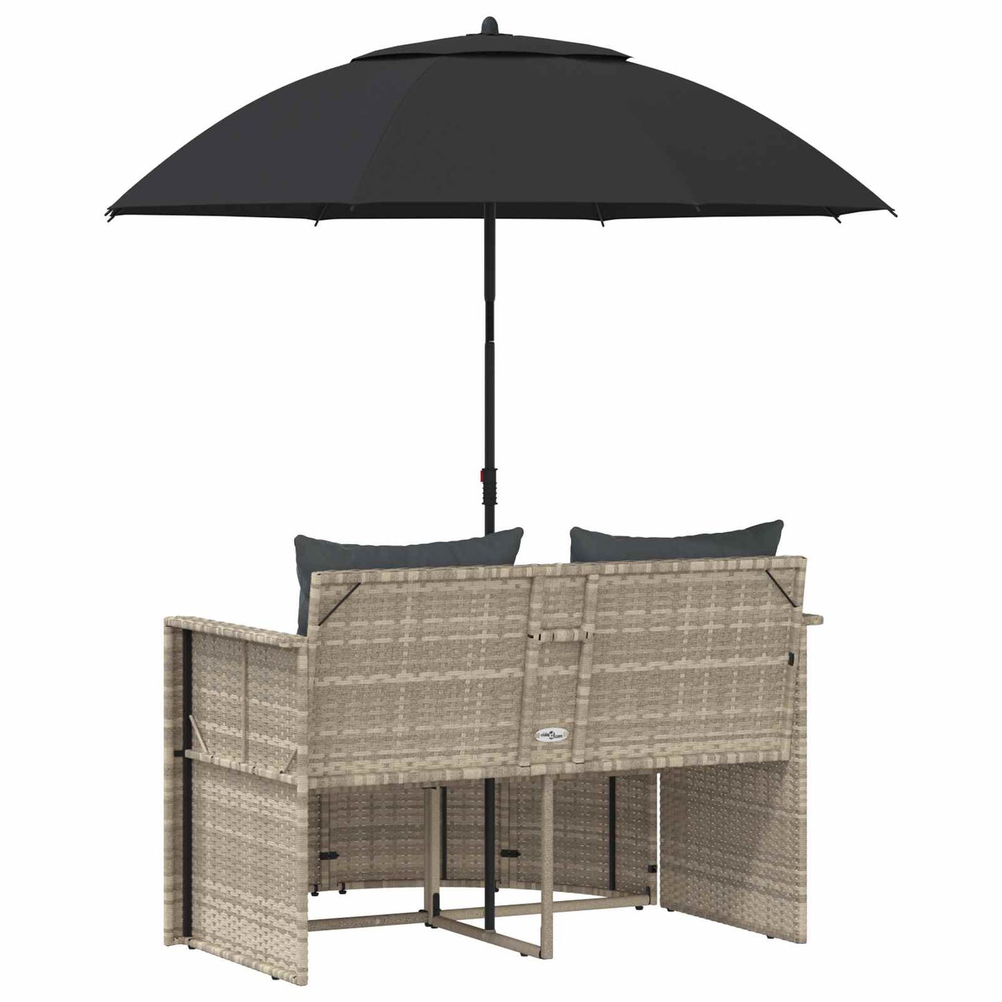 Tuinbankstel 8 pcs Licht Grijs en Donker Grijs poly rattan