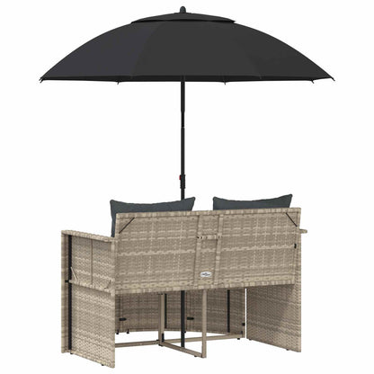 Tuinbankstel 8 pcs Licht Grijs en Donker Grijs poly rattan