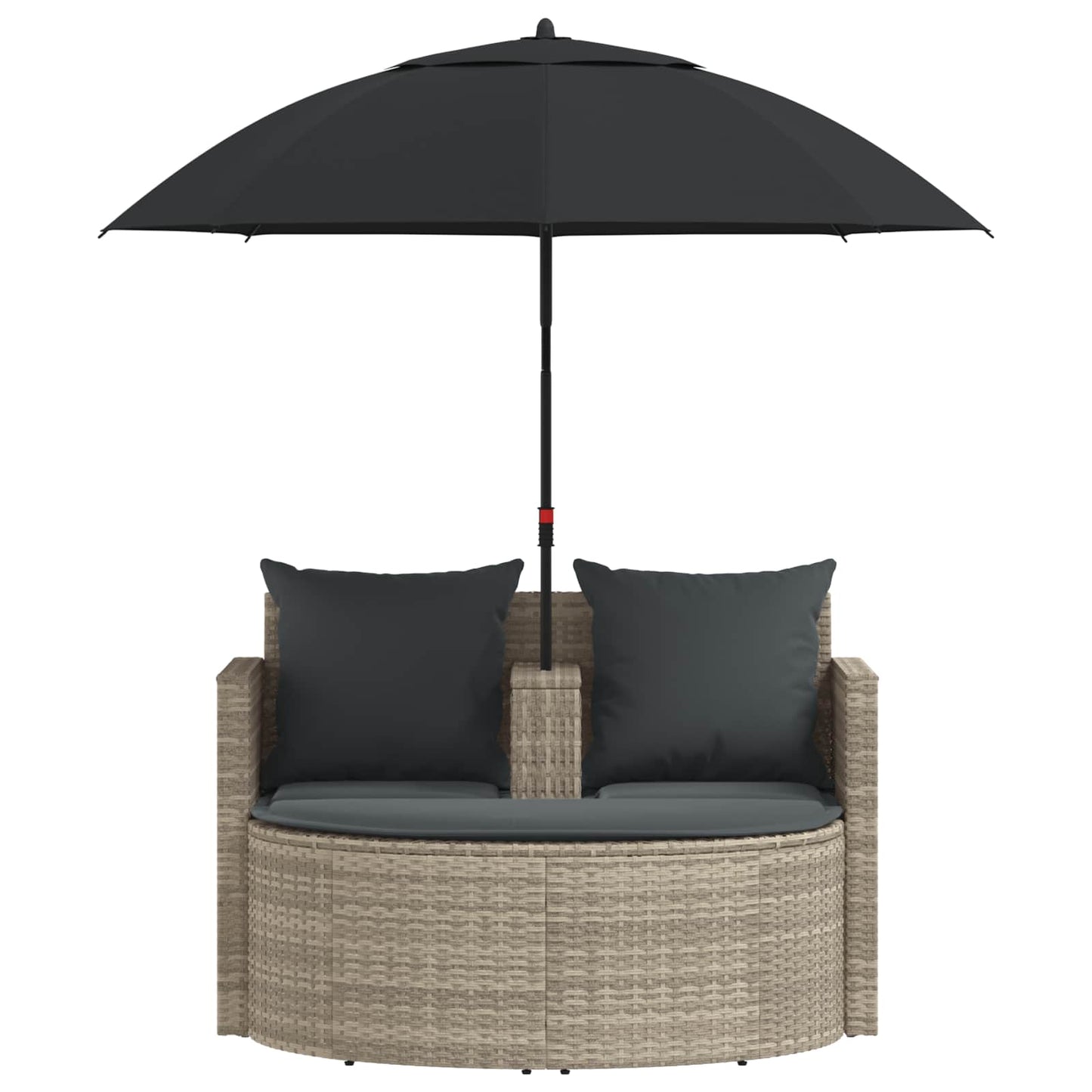 Tuinbankstel 8 pcs Licht Grijs en Donker Grijs poly rattan