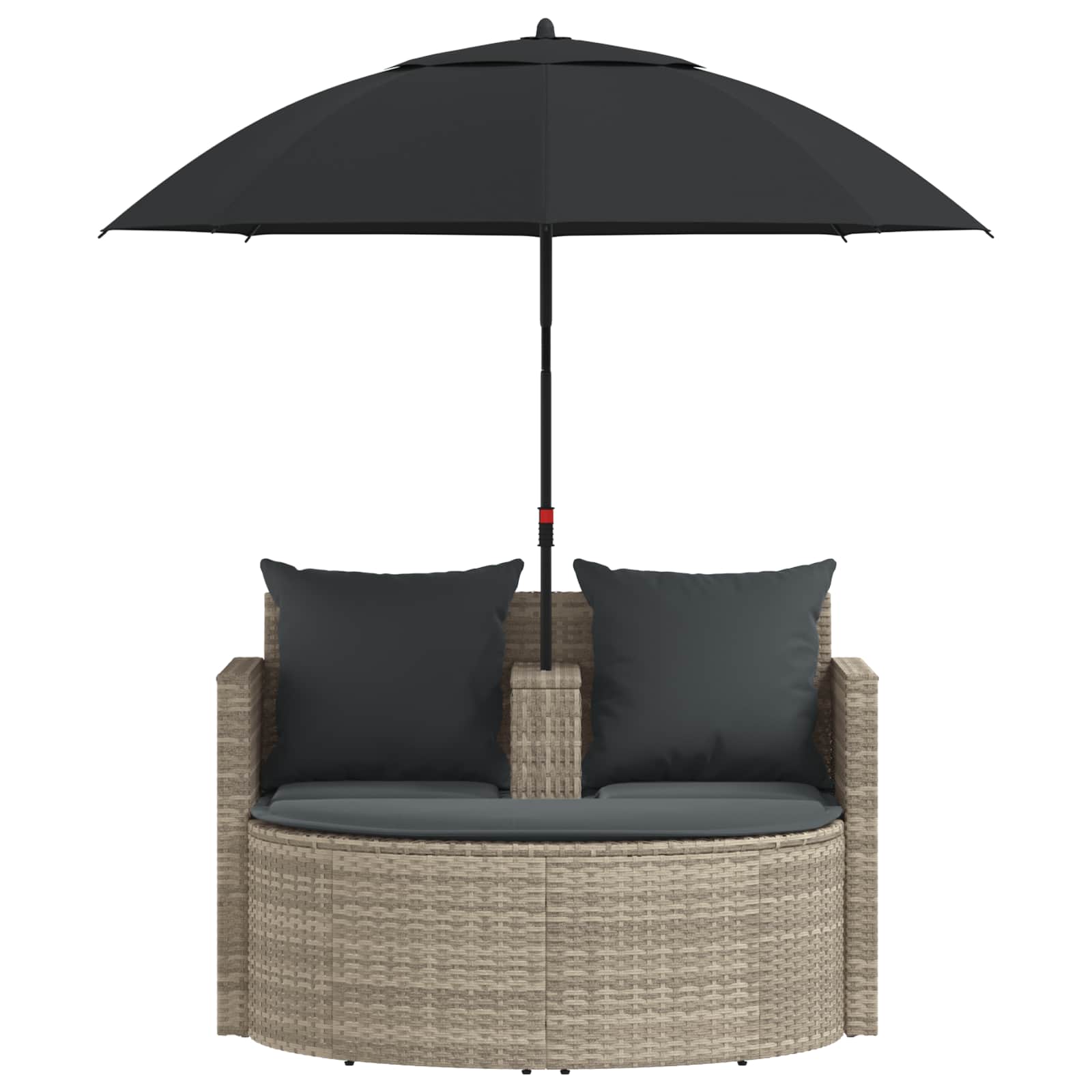 Tuinbankstel 8 pcs Licht Grijs en Donker Grijs poly rattan