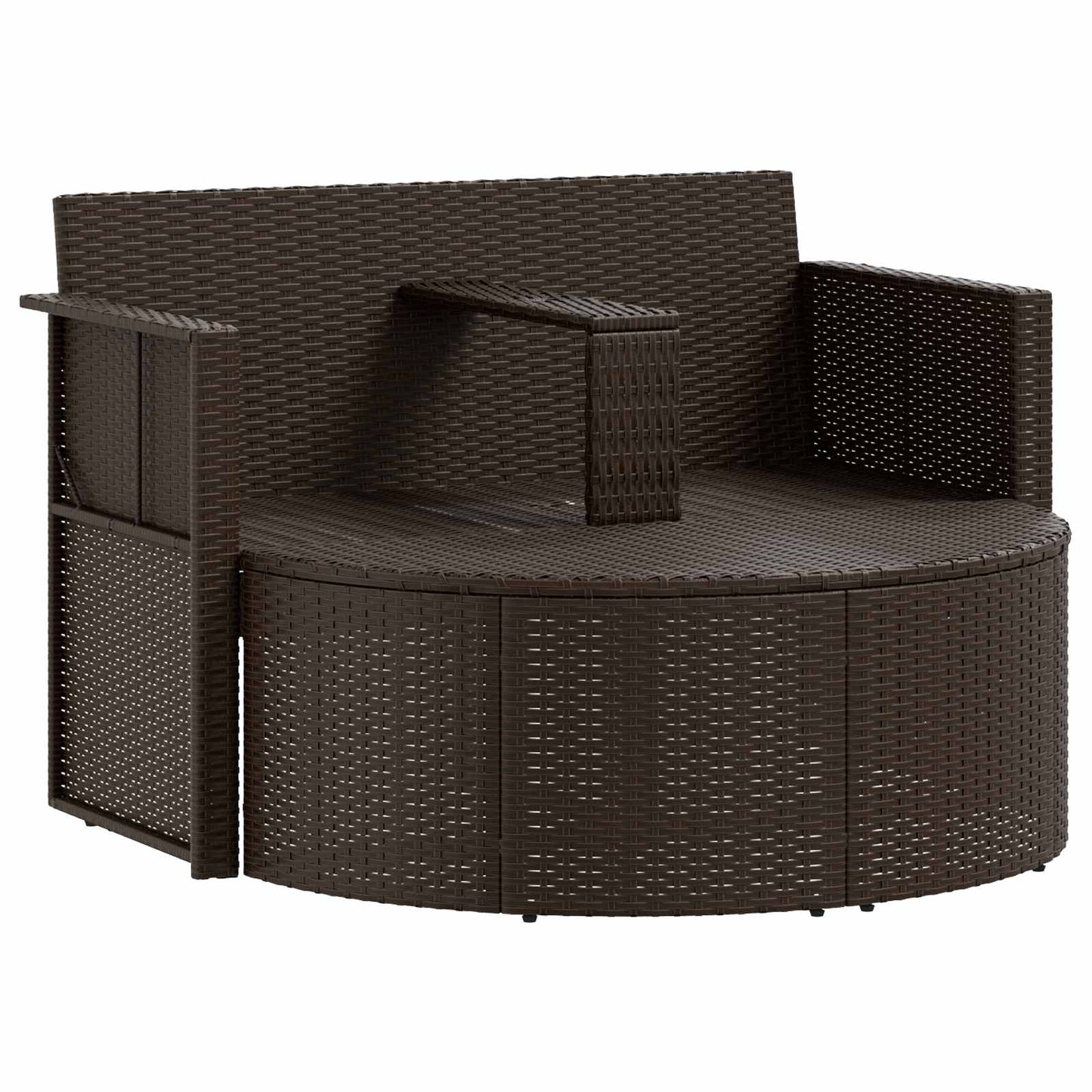 Tuinbankstel Bruin en Rood 168 x 168 x 180 cm poly rattan
