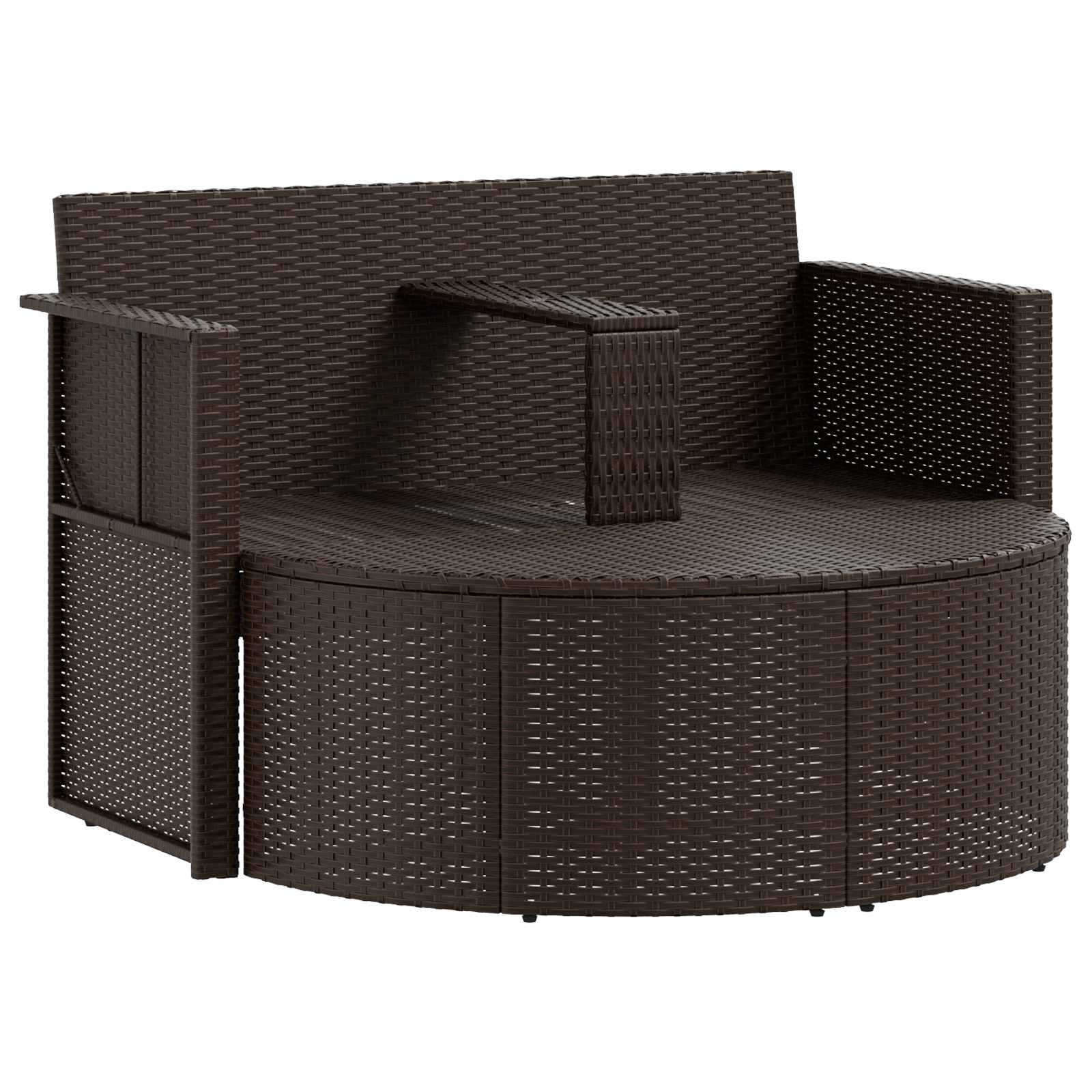 Tuinbankstel Bruin en Rood 168 x 168 x 180 cm poly rattan