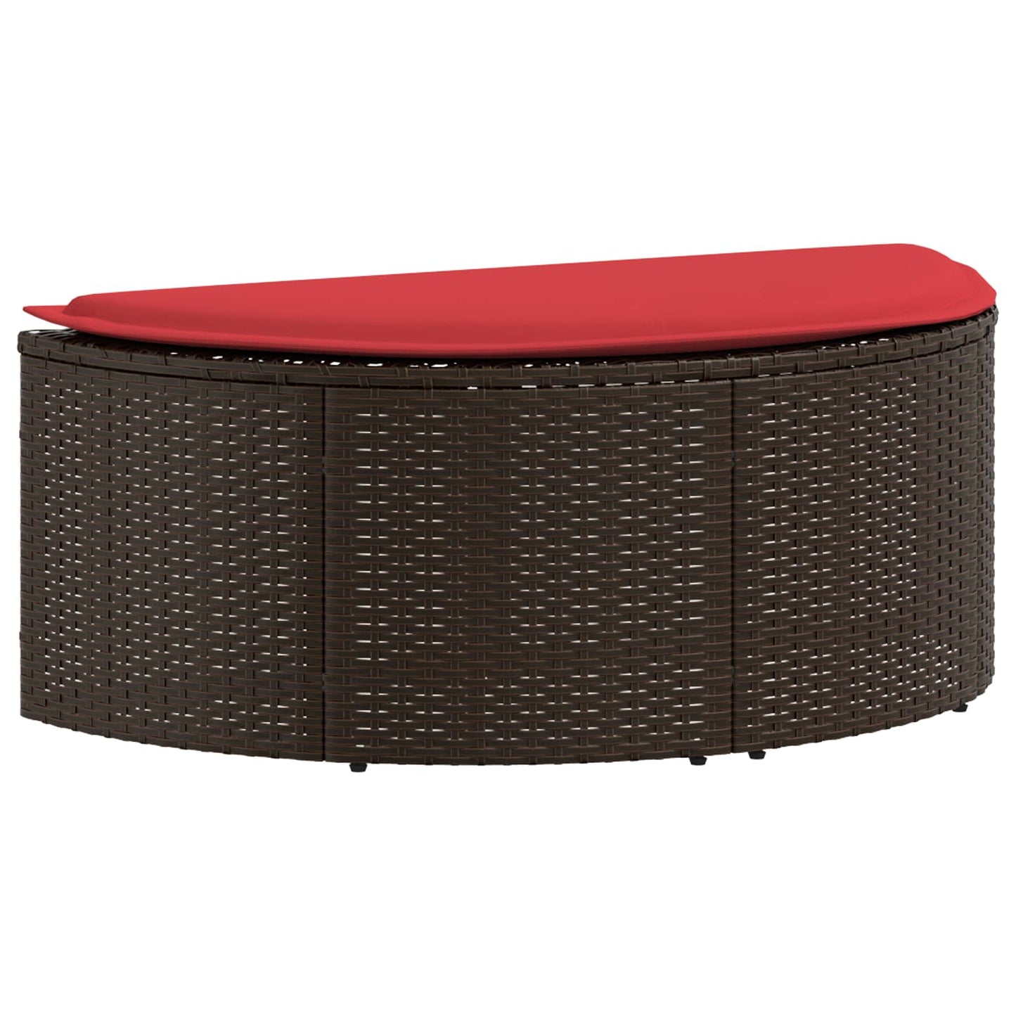 Tuinbankstel Bruin en Rood 168 x 168 x 180 cm poly rattan