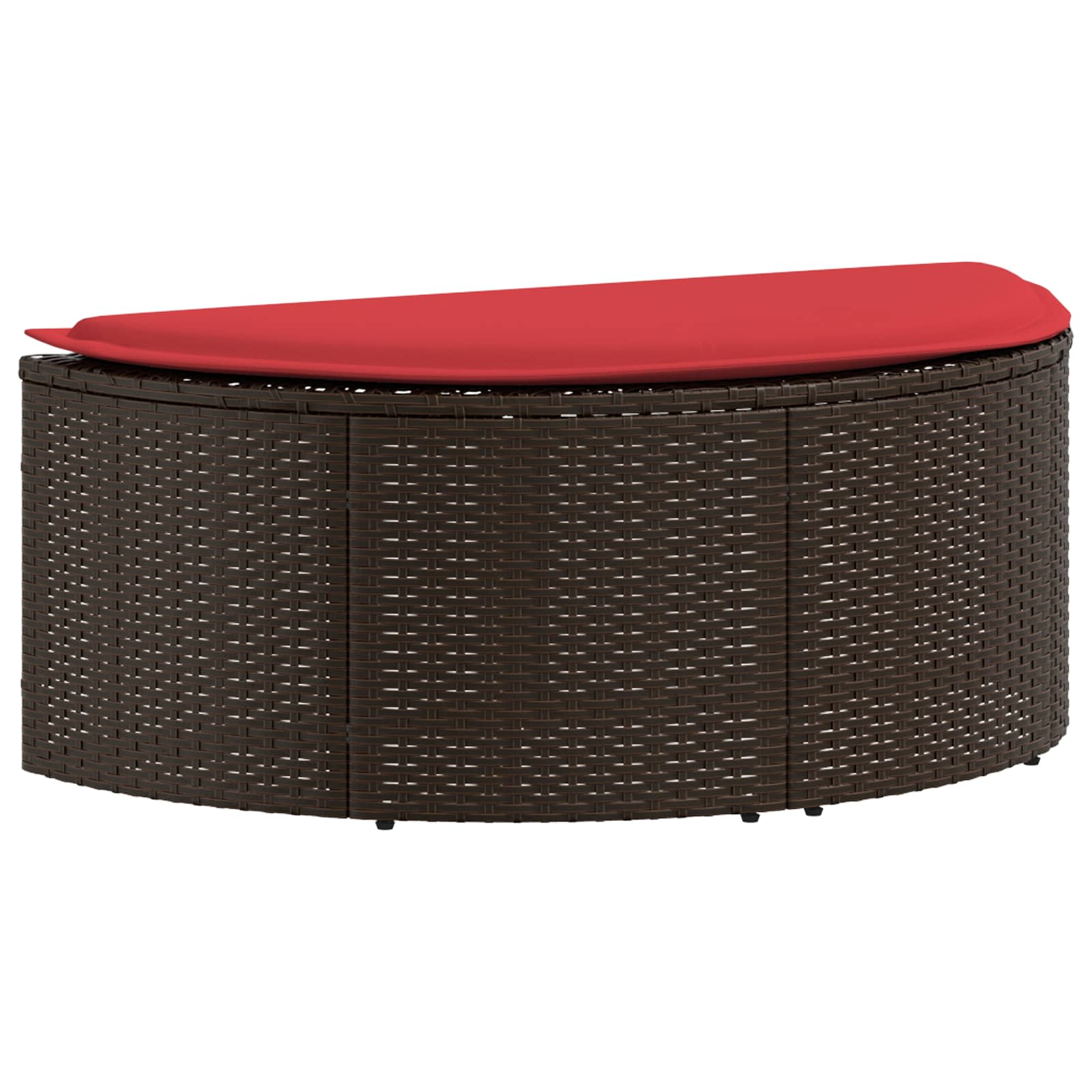 Tuinbankstel Bruin en Rood 168 x 168 x 180 cm poly rattan