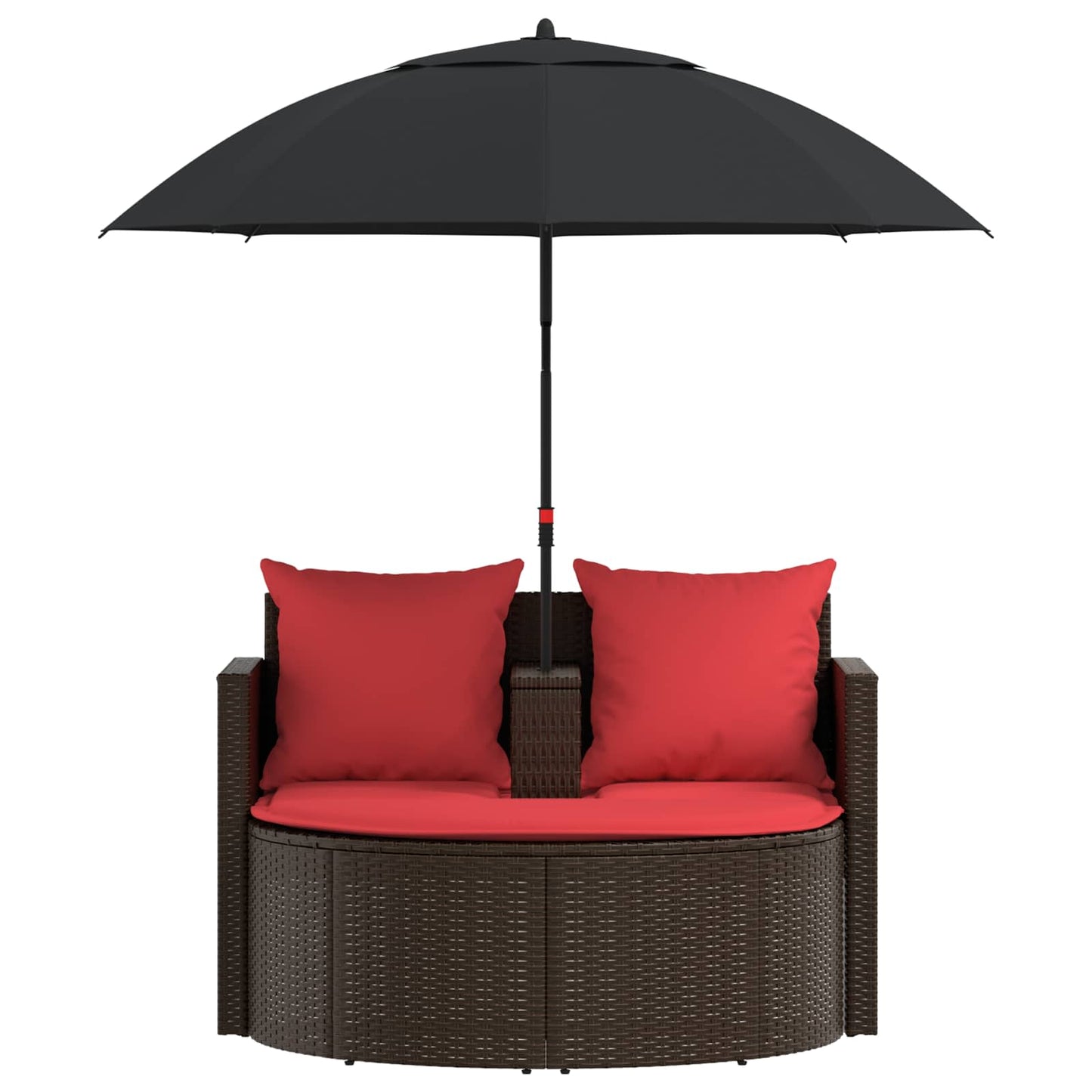 Tuinbankstel Bruin en Rood 168 x 168 x 180 cm poly rattan