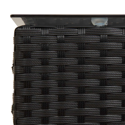 Tuinbankenset met kussen 2 pcs Zwart en Crème poly rattan