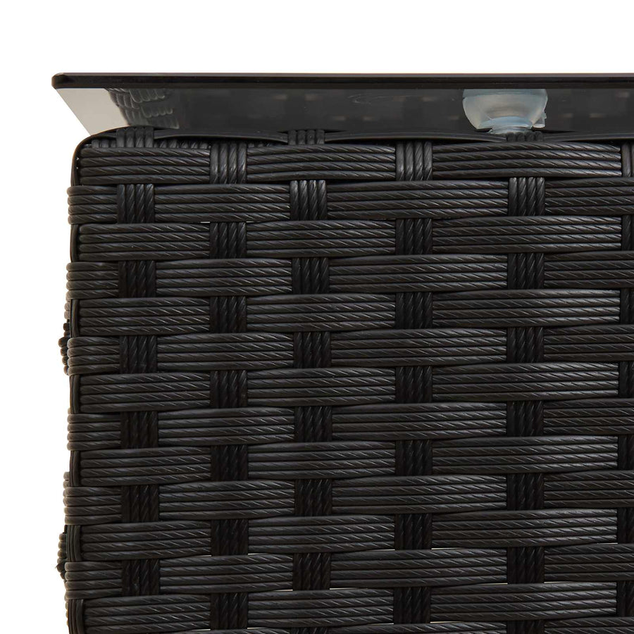 Tuinbankenset met kussen 2 pcs Zwart en Crème poly rattan
