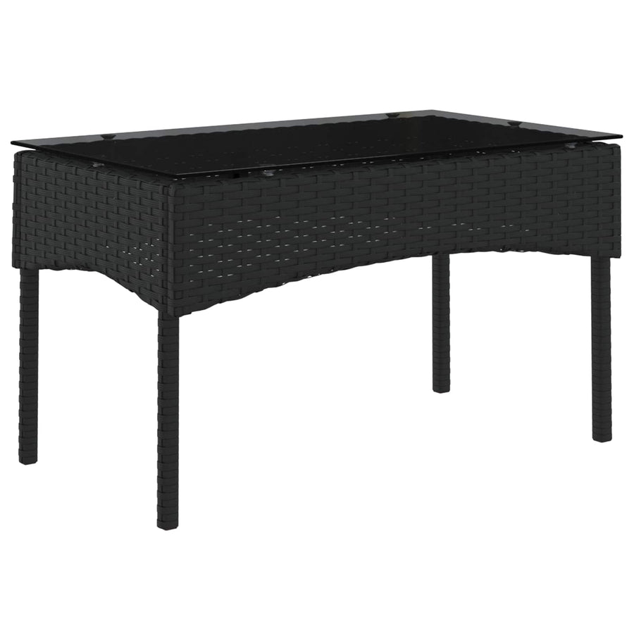 Tuinbankenset met kussen 2 pcs Zwart en Crème poly rattan