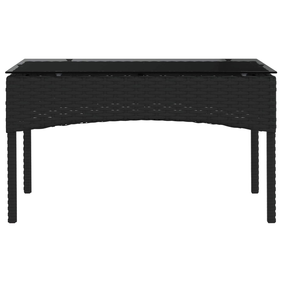 Tuinbankenset met kussen 2 pcs Zwart en Crème poly rattan