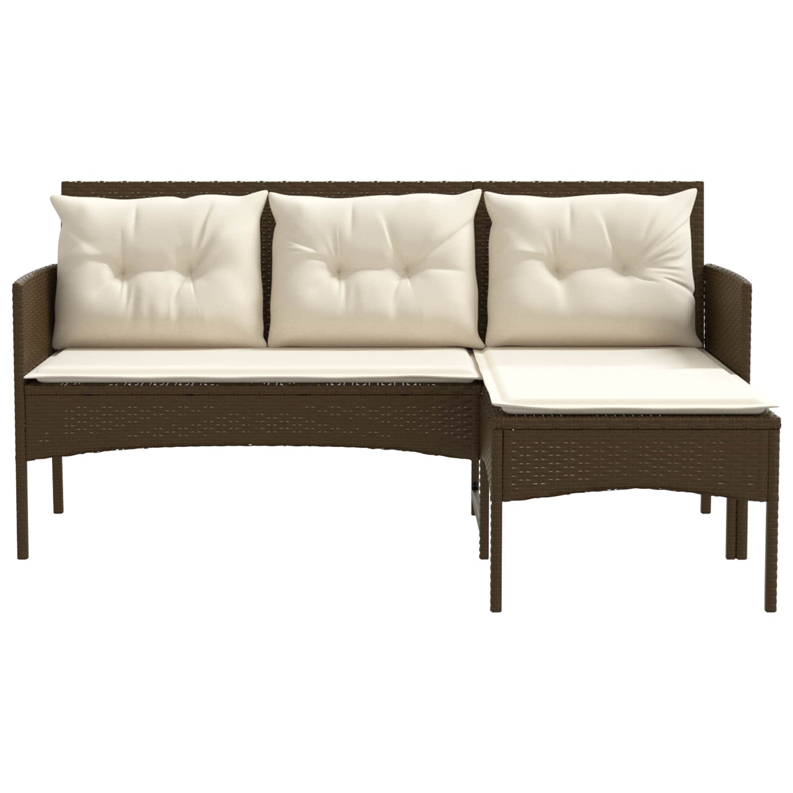 Tuinbankenset met kussen 2 pcs poly rattan