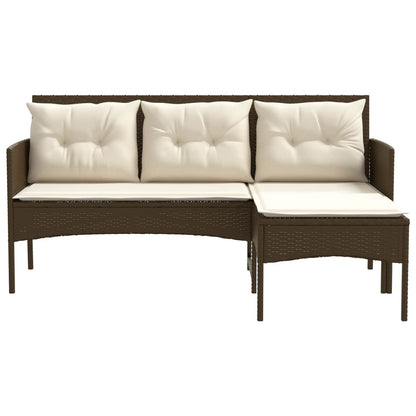 Tuinbankenset met kussen 2 pcs poly rattan