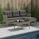 Garden bench set with cushion 2 pcs poly rattan