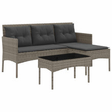 Tuinbankenset met kussen 2 pcs poly rattan