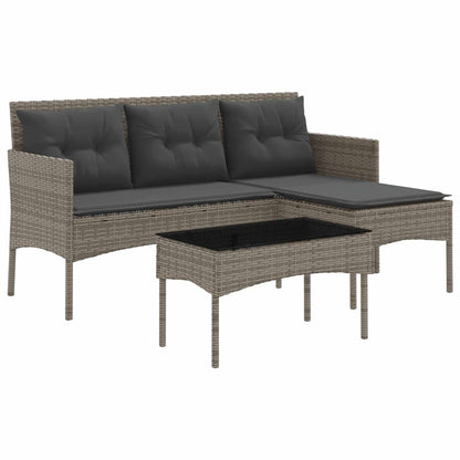 Tuinbankenset met kussen 2 pcs poly rattan
