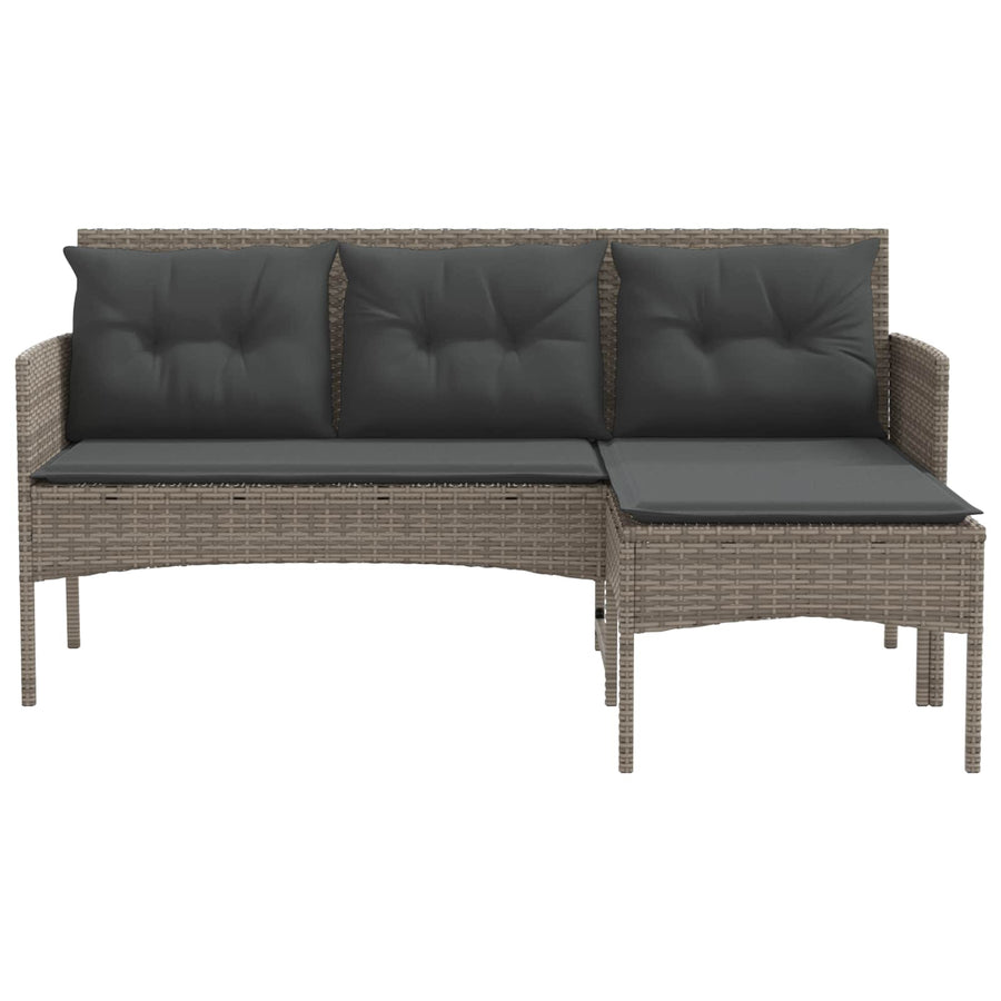 Tuinbankenset met kussen 2 pcs poly rattan