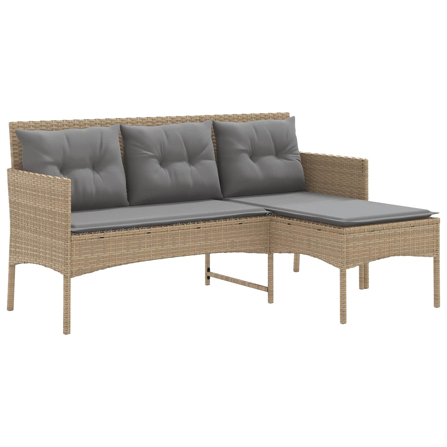 Tuinbankenset met kussen 2 pcs poly rattan