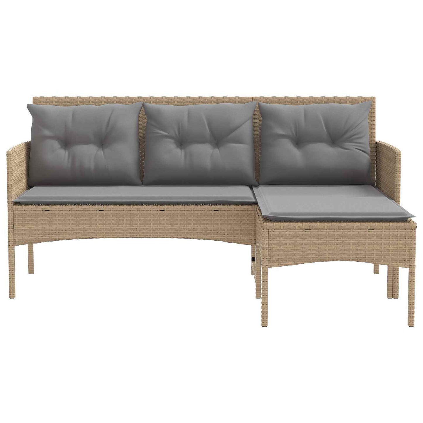 Tuinbankenset met kussen 2 pcs poly rattan