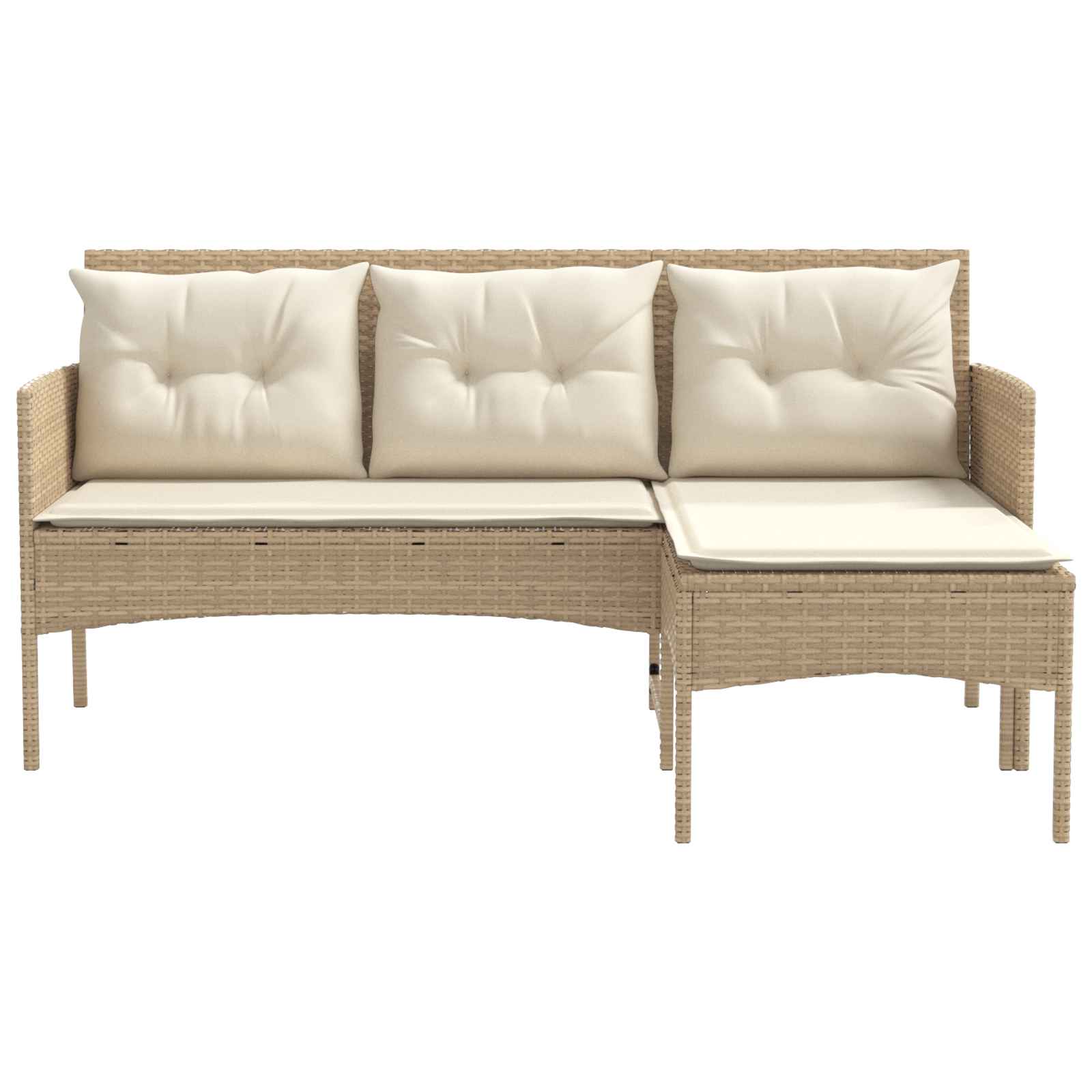 Tuinbankenset met kussen 2 pcs poly rattan