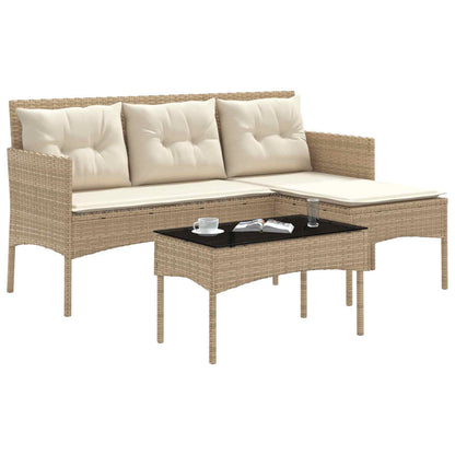 Tuinbankenset met kussen 2 pcs poly rattan
