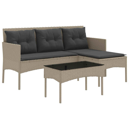 Tuinbankenset met kussen 2 pcs poly rattan