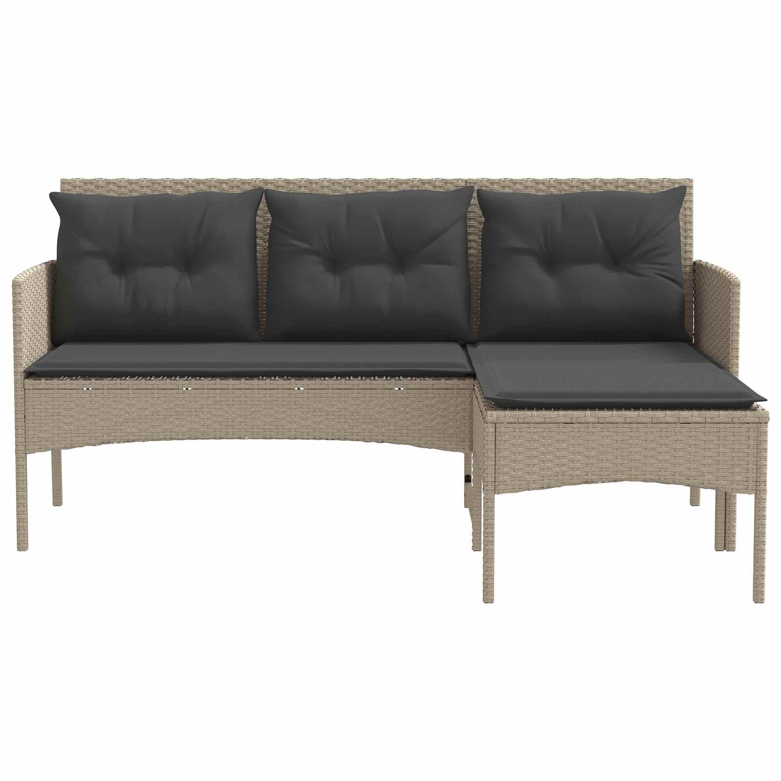 Tuinbankenset met kussen 2 pcs poly rattan