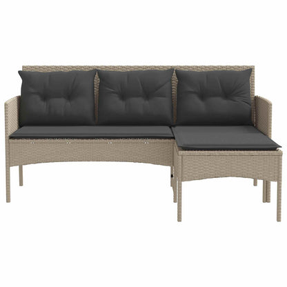 Tuinbankenset met kussen 2 pcs poly rattan