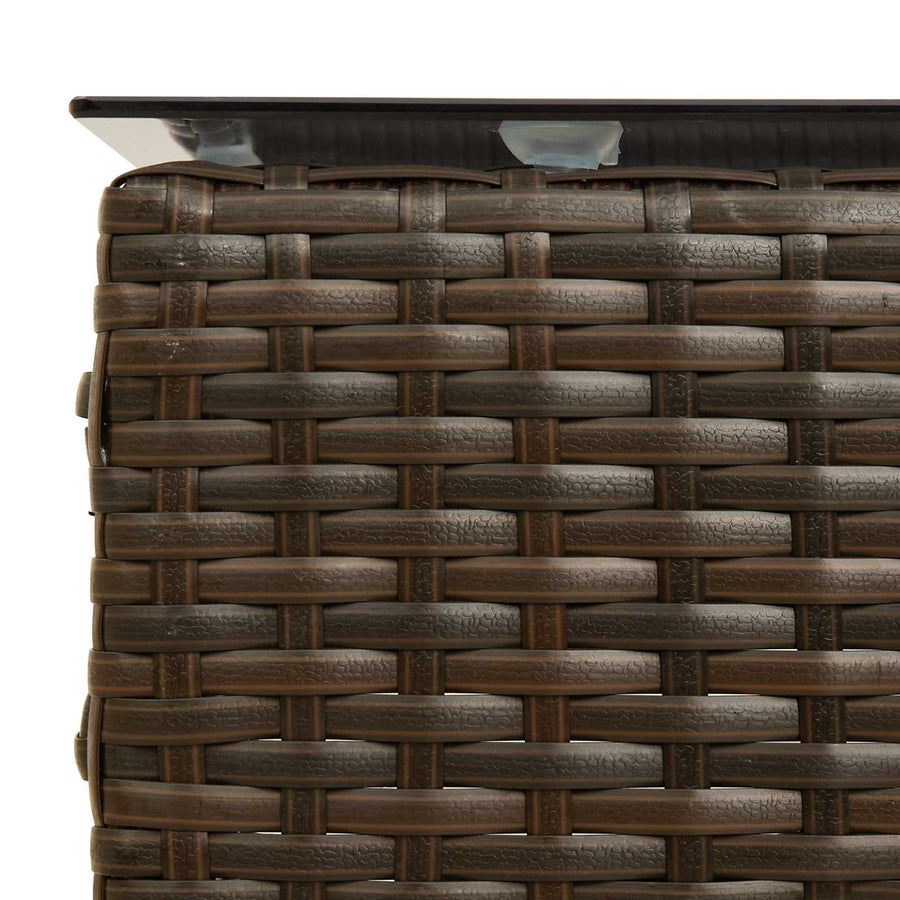 Tuinbankenset met kussen 2 pcs Bruin en Rood poly rattan