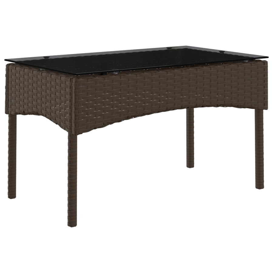 Tuinbankenset met kussen 2 pcs Bruin en Rood poly rattan