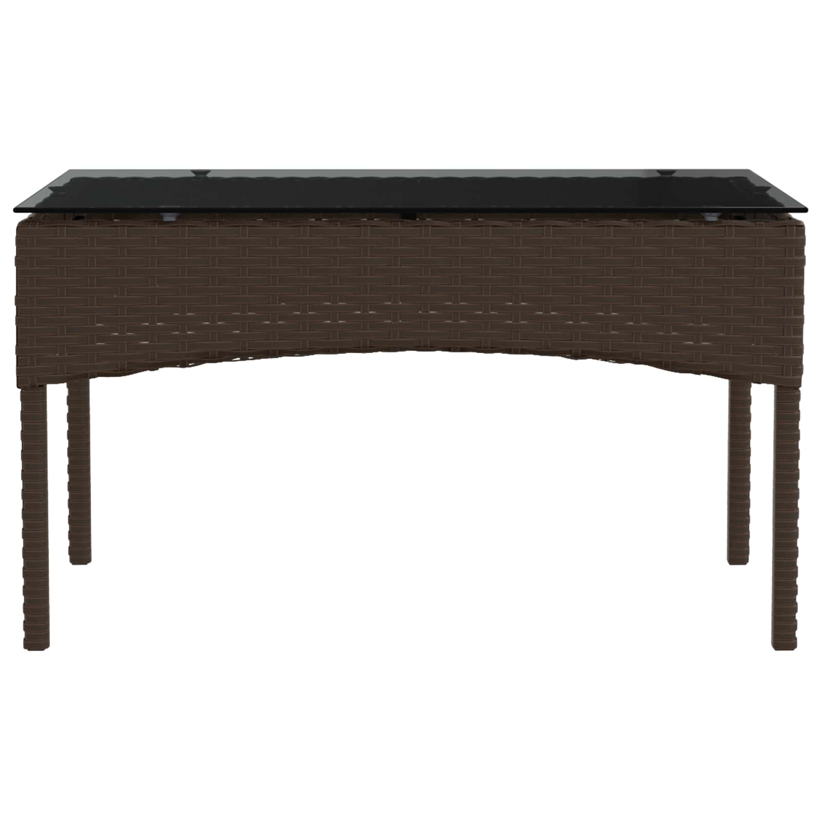 Tuinbankenset met kussen 2 pcs Bruin en Rood poly rattan