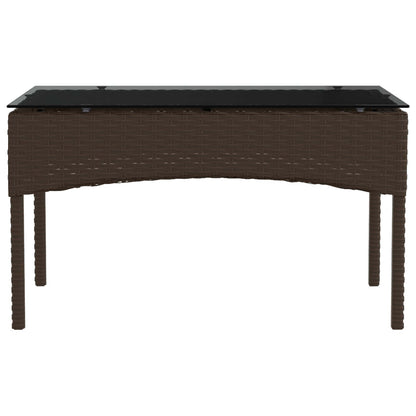 Tuinbankenset met kussen 2 pcs Bruin en Rood poly rattan