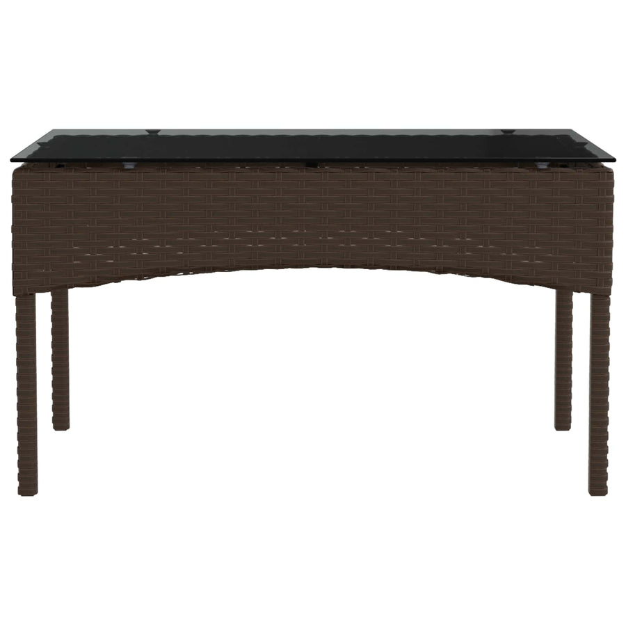 Tuinbankenset met kussen 2 pcs Bruin en Rood poly rattan