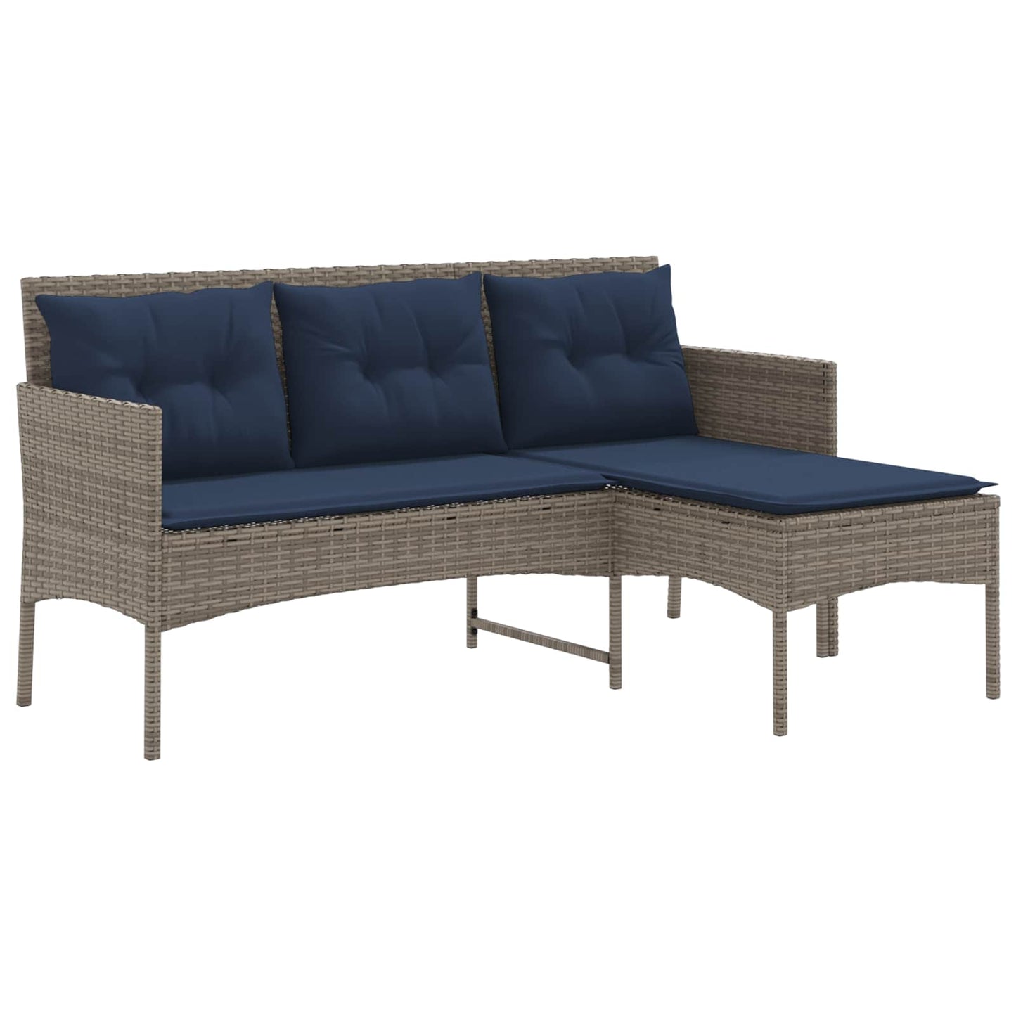 Tuinbankenset met kussen 2 pcs poly rattan