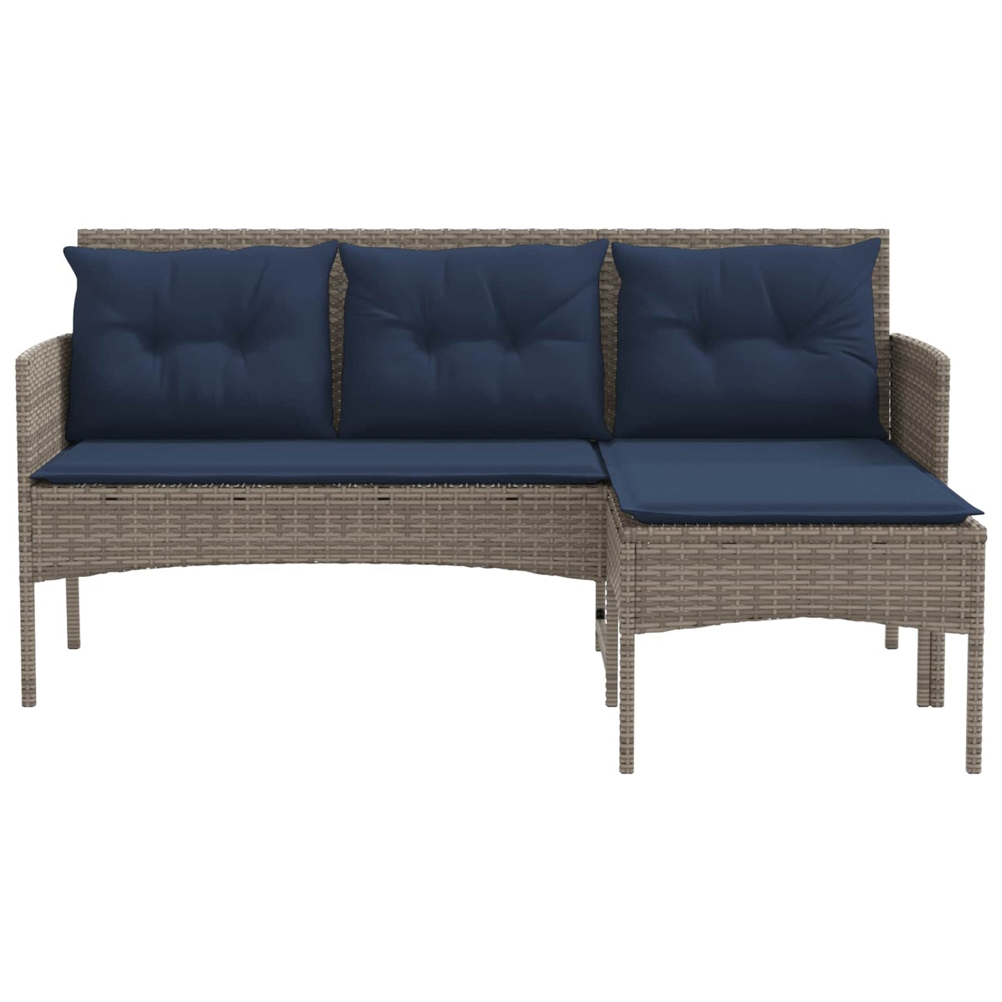 Tuinbankenset met kussen 2 pcs poly rattan