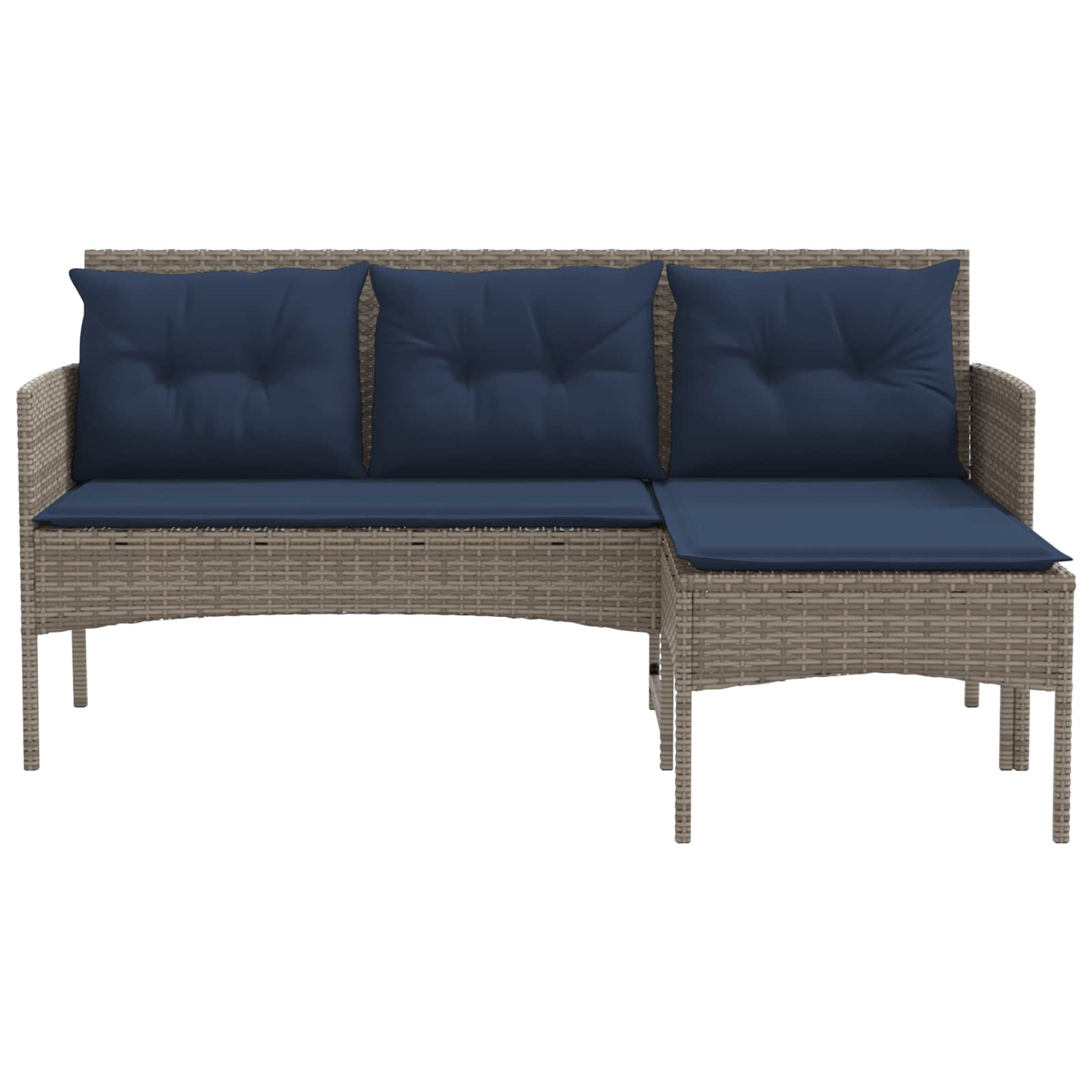 Tuinbankenset met kussen 2 pcs poly rattan