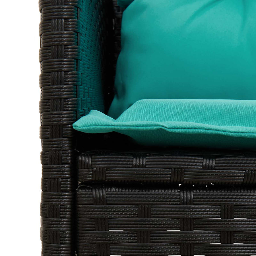 Tuinbankenset met kussen 2 pcs poly rattan