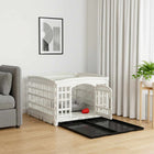 Hondenren 122x106,5x82 cm kunststof wit