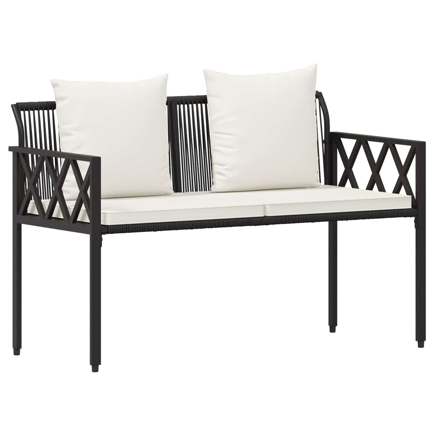 tuinmeubelset 4 pcs Zwart en Cream Wit poly rattan