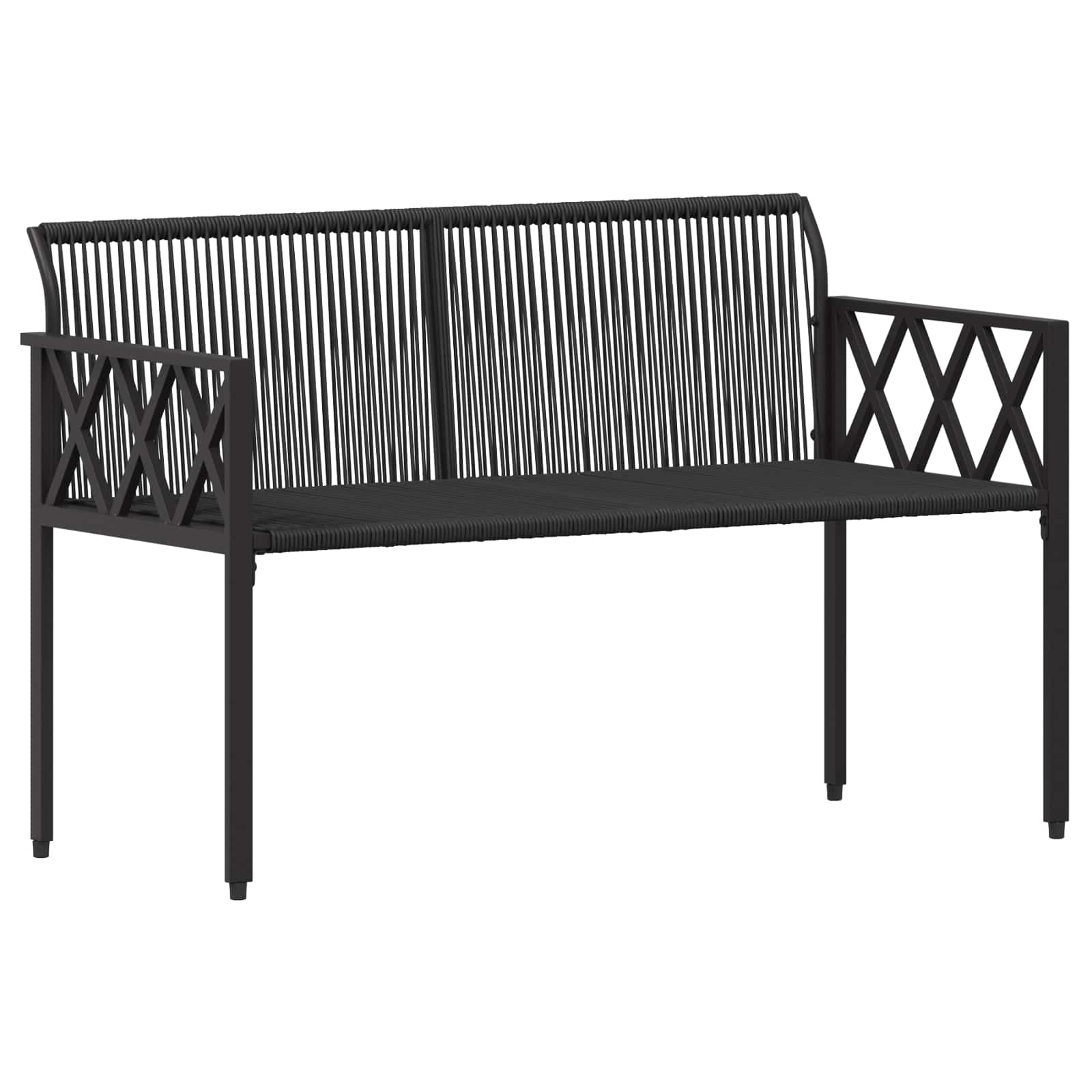 tuinmeubelset 4 pcs Zwart en Cream Wit poly rattan