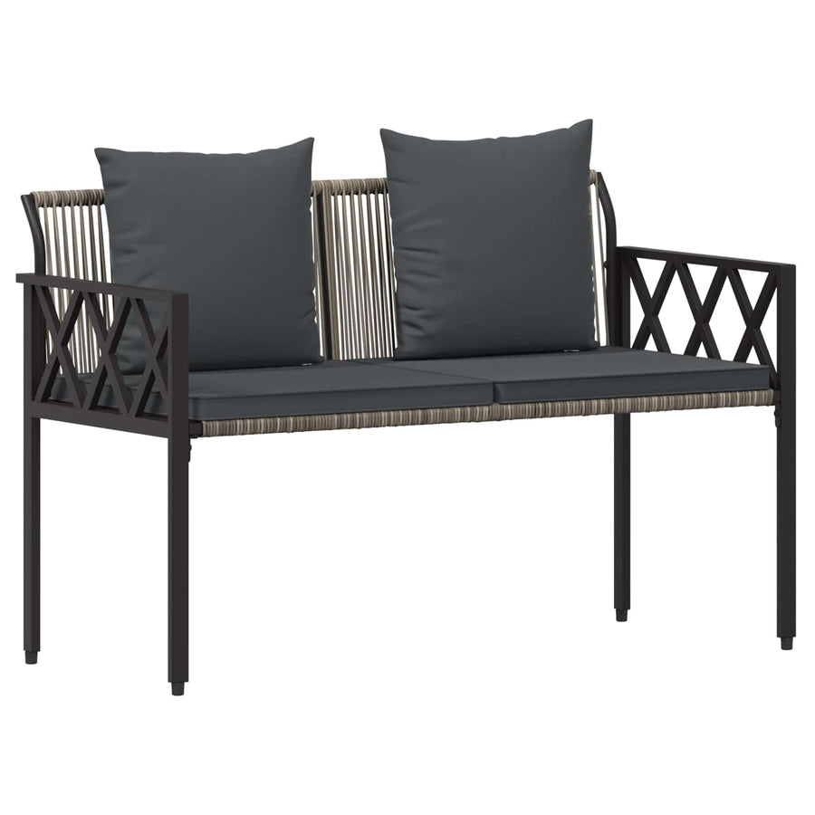 tuinmeubelset 4 pcs Grijs en Donkergrijs poly rattan