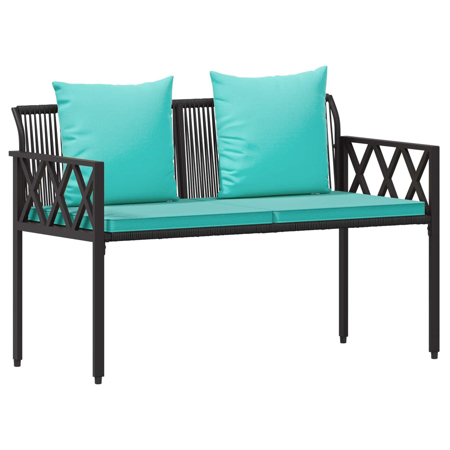 Tuinmeubelset 4 st Zwart en Turquoise poly rattan