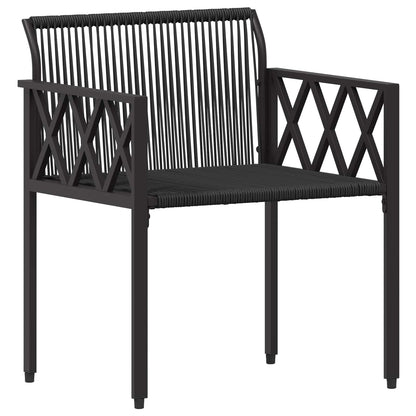 tuinmeubelset 3 pcs Zwart en Cream Wit poly rattan