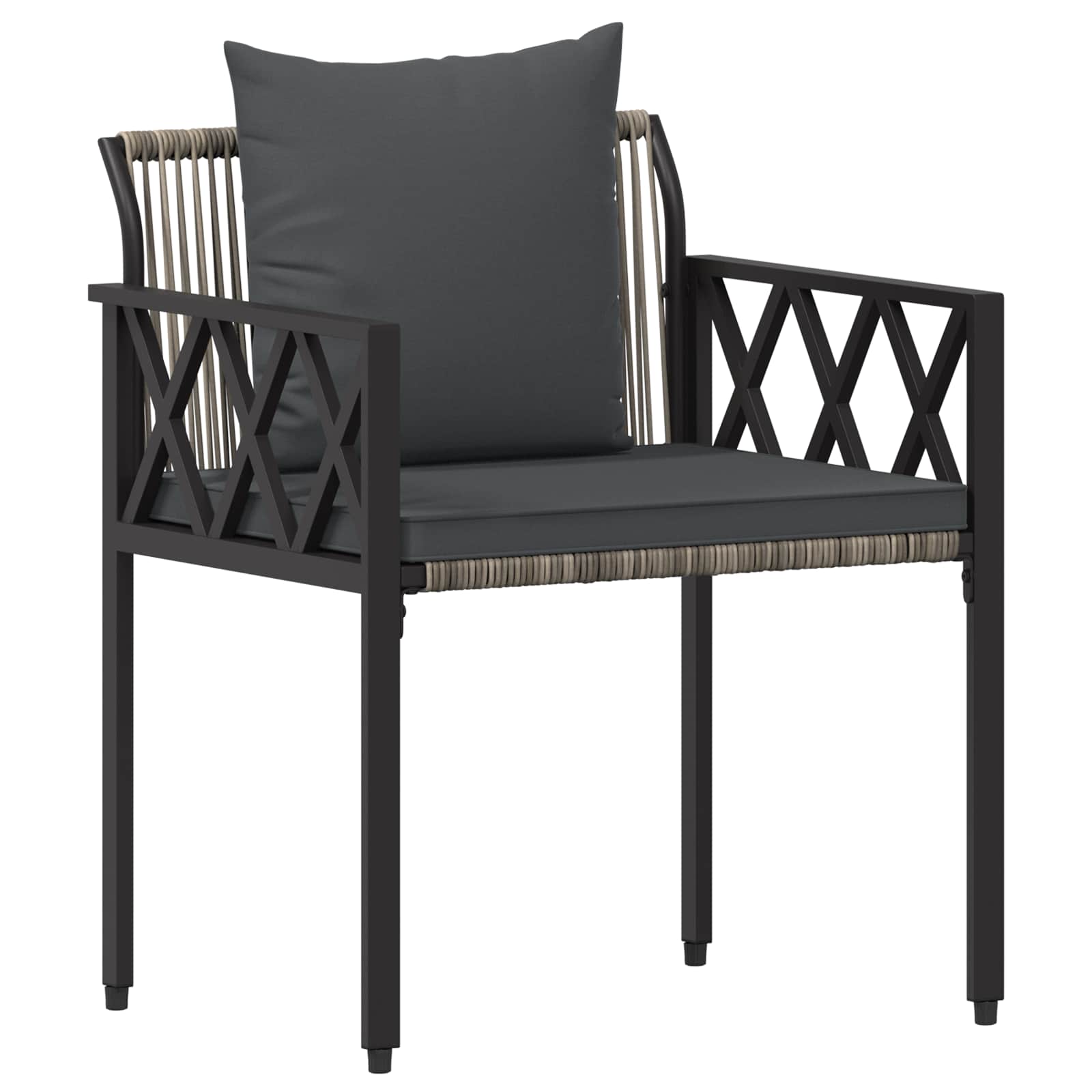 tuinmeubelset 3 pcs Grijs en Donkergrijs poly rattan