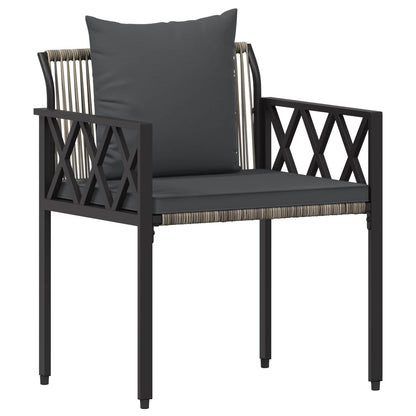 tuinmeubelset 3 pcs Grijs en Donkergrijs poly rattan