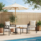 tuinmeubelset 3 pcs Bruin en Crème Wit poly rattan