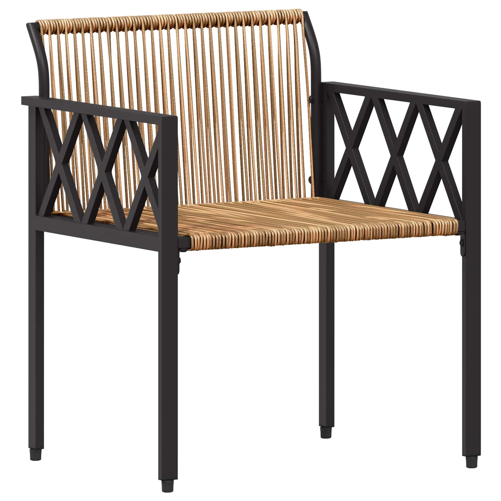 tuinmeubelset 3 pcs Bruin en Crème Wit poly rattan