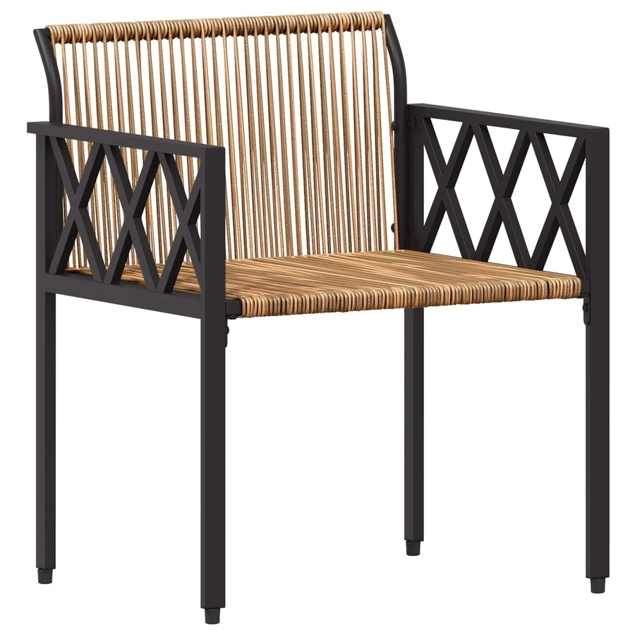 tuinmeubelset 3 pcs Bruin en Crème Wit poly rattan