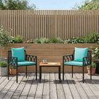 tuinmeubelset 3 pcs Zwart en Turquoise poly rattan